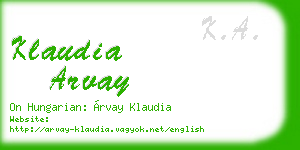 klaudia arvay business card